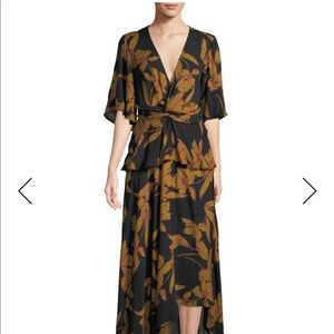 A.L.C Avi Floral Print Silk Maxi Dress